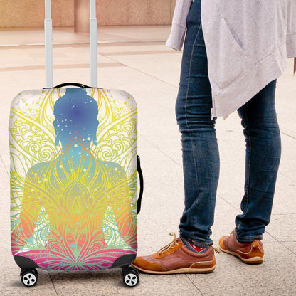Colorful Buddha Lotus Print Luggage Cover GearFrost