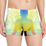 Colorful Buddha Lotus Print Men's Boxer Briefs