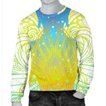 Colorful Buddha Lotus Print Men's Crewneck Sweatshirt GearFrost