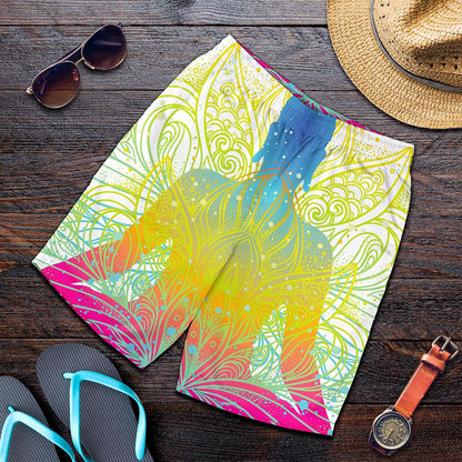 Colorful Buddha Lotus Print Men's Shorts