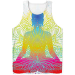 Colorful Buddha Lotus Print Men's Tank Top