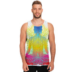 Colorful Buddha Lotus Print Men's Tank Top