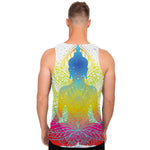 Colorful Buddha Lotus Print Men's Tank Top