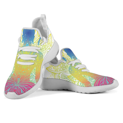 Colorful Buddha Lotus Print Mesh Knit Shoes GearFrost