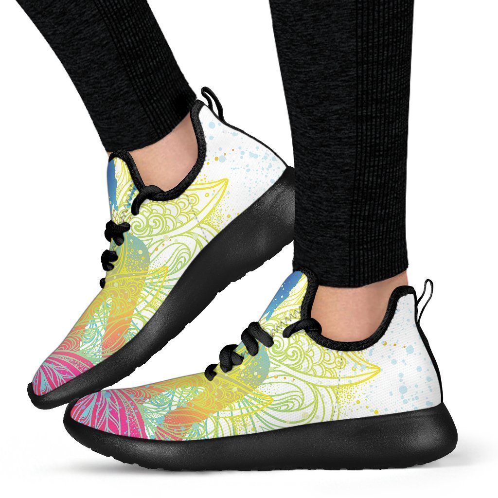 Colorful Buddha Lotus Print Mesh Knit Shoes GearFrost