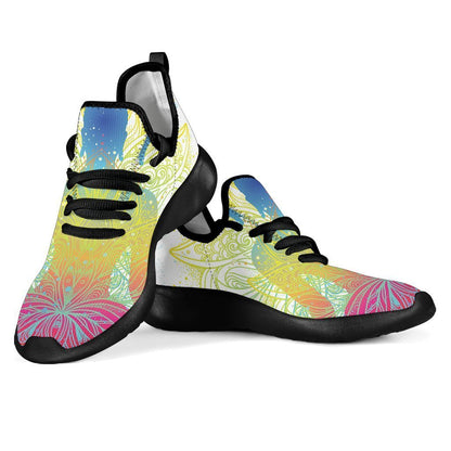Colorful Buddha Lotus Print Mesh Knit Shoes GearFrost