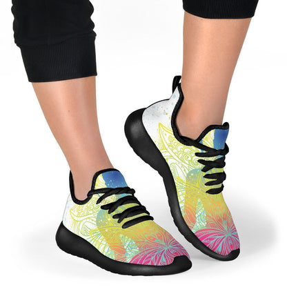 Colorful Buddha Lotus Print Mesh Knit Shoes GearFrost