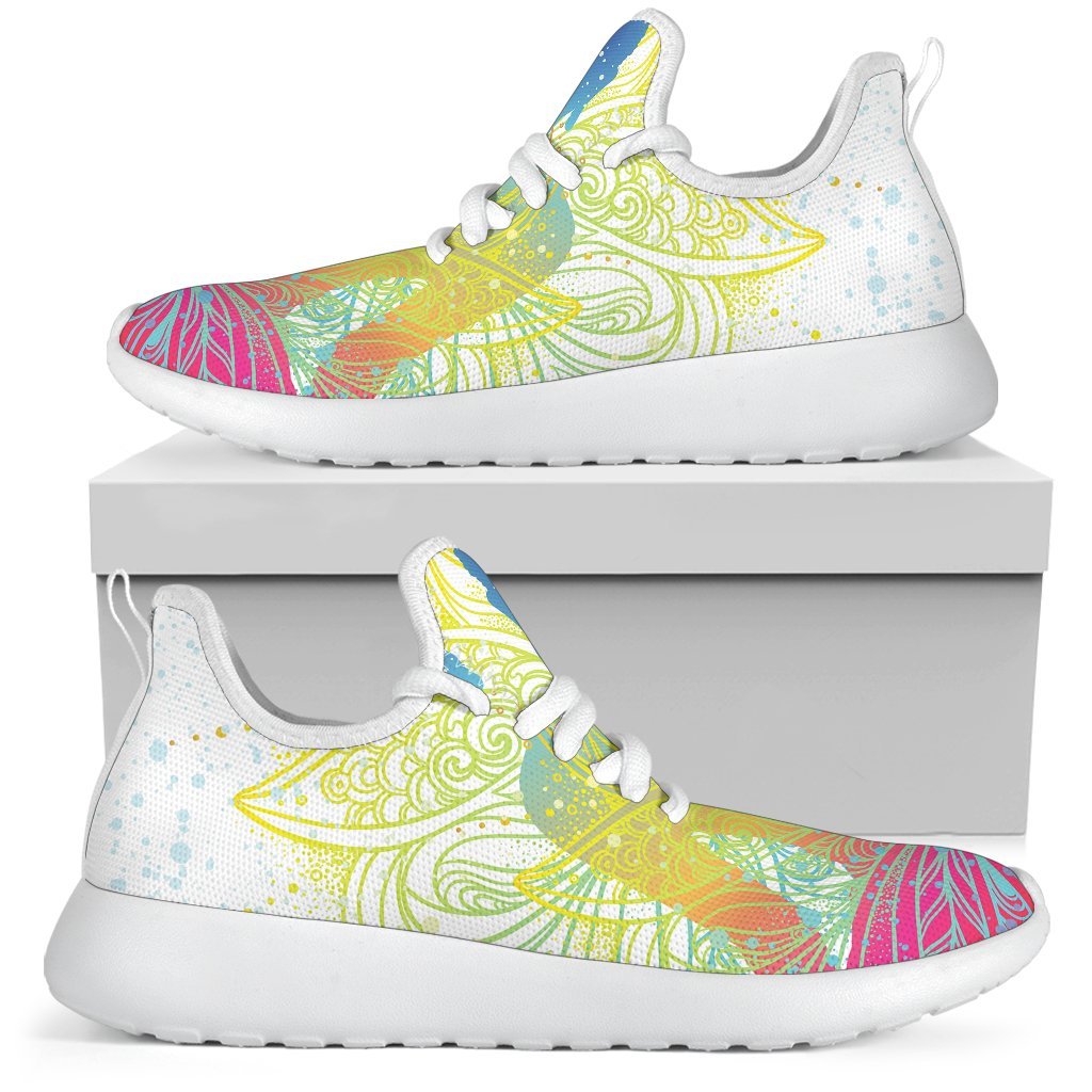 Colorful Buddha Lotus Print Mesh Knit Shoes GearFrost