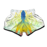 Colorful Buddha Lotus Print Muay Thai Boxing Shorts