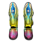Colorful Buddha Lotus Print Muay Thai Shin Guard