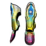 Colorful Buddha Lotus Print Muay Thai Shin Guard