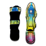 Colorful Buddha Lotus Print Muay Thai Shin Guard