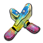Colorful Buddha Lotus Print Muay Thai Shin Guard