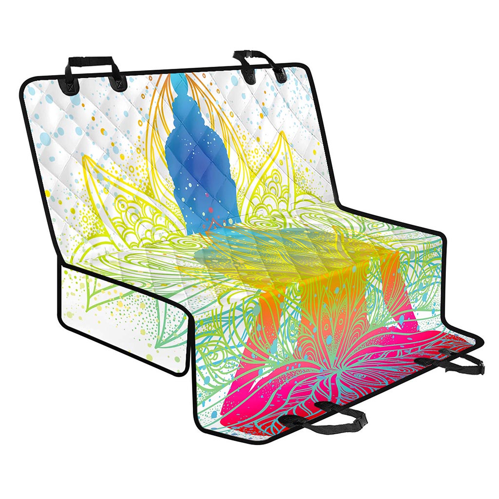 Colorful Buddha Lotus Print Pet Car Back Seat Cover