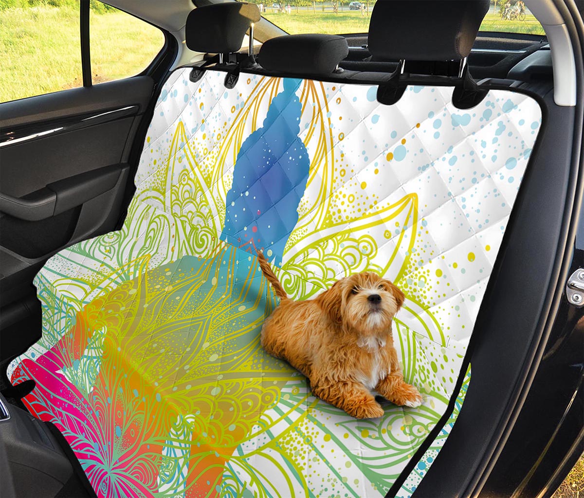 Colorful Buddha Lotus Print Pet Car Back Seat Cover