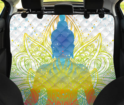 Colorful Buddha Lotus Print Pet Car Back Seat Cover