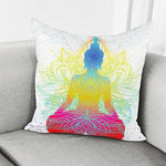 Colorful Buddha Lotus Print Pillow Cover