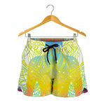 Colorful Buddha Lotus Print Women's Shorts