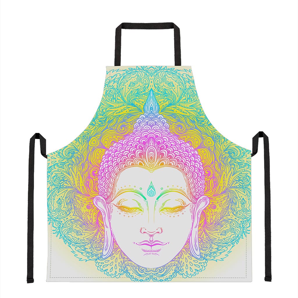Colorful Buddha Mandala Print Apron