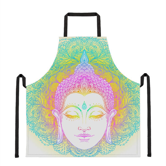 Colorful Buddha Mandala Print Apron