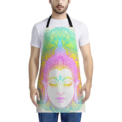 Colorful Buddha Mandala Print Apron