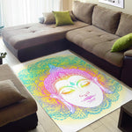 Colorful Buddha Mandala Print Area Rug GearFrost