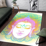 Colorful Buddha Mandala Print Area Rug GearFrost