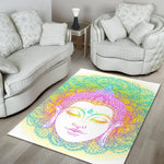 Colorful Buddha Mandala Print Area Rug GearFrost