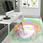 Colorful Buddha Mandala Print Area Rug GearFrost