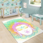 Colorful Buddha Mandala Print Area Rug GearFrost