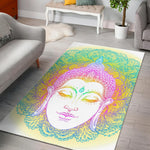 Colorful Buddha Mandala Print Area Rug GearFrost