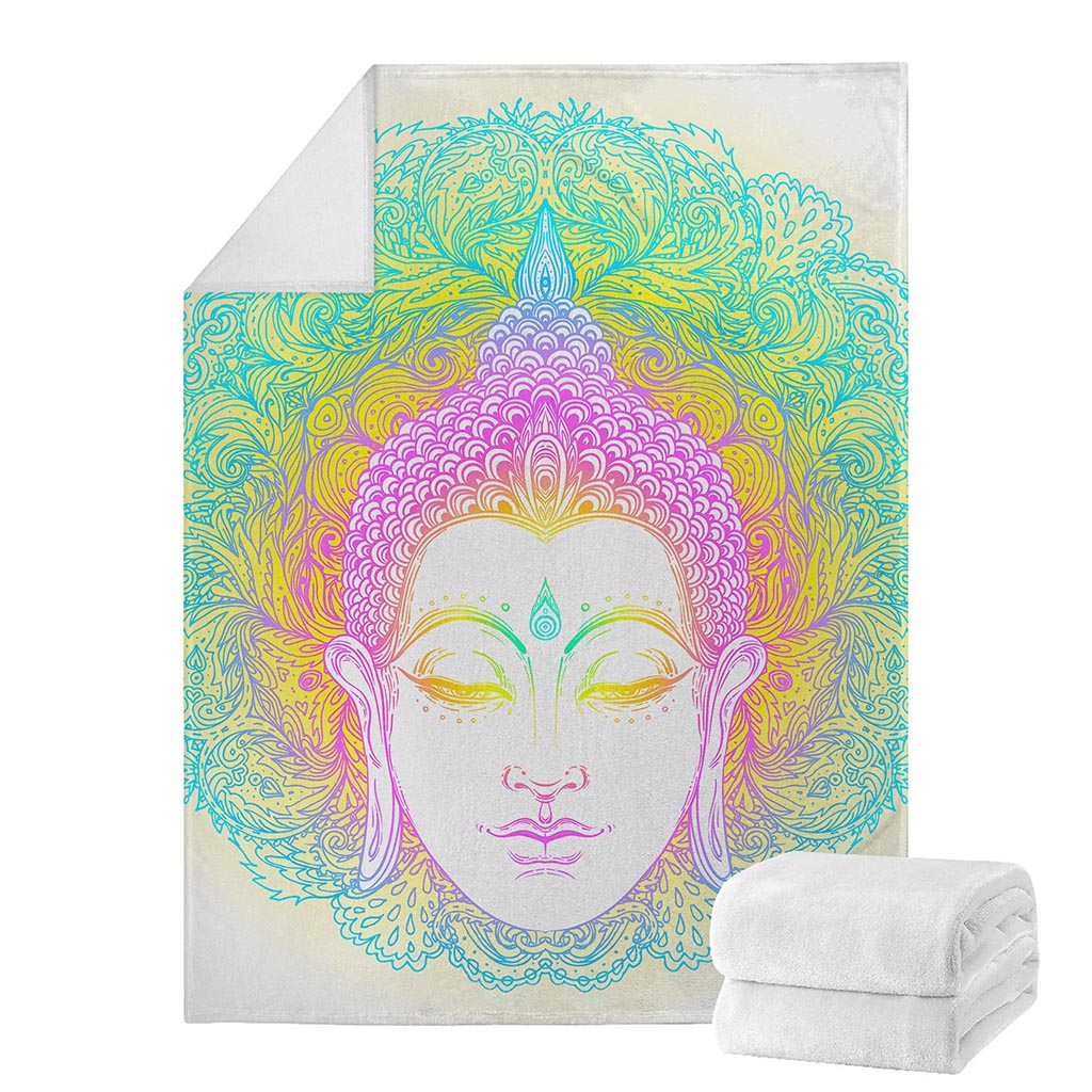 Colorful Buddha Mandala Print Blanket