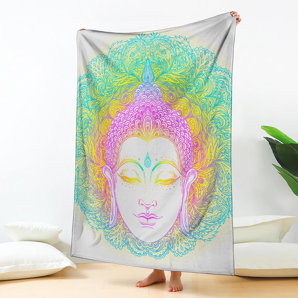 Colorful Buddha Mandala Print Blanket
