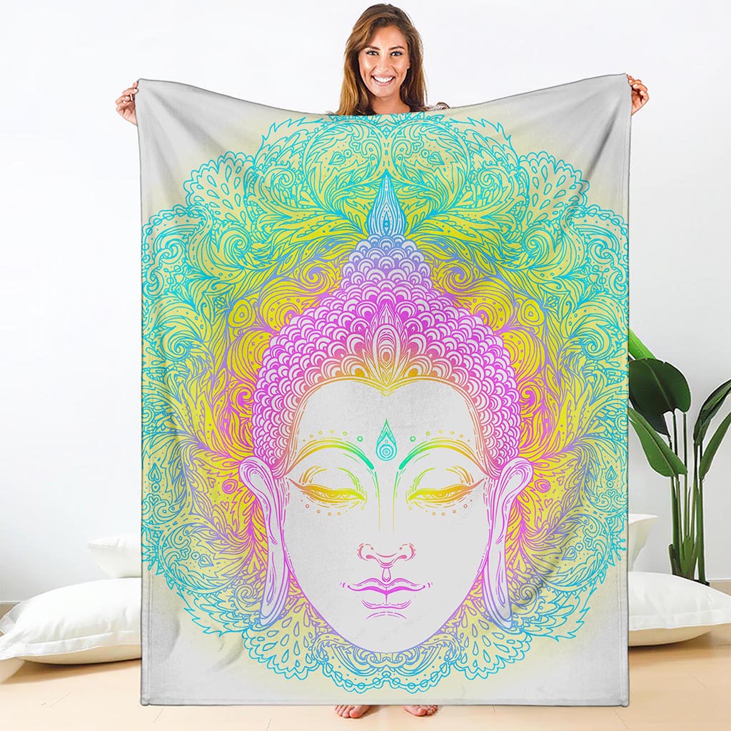 Colorful Buddha Mandala Print Blanket