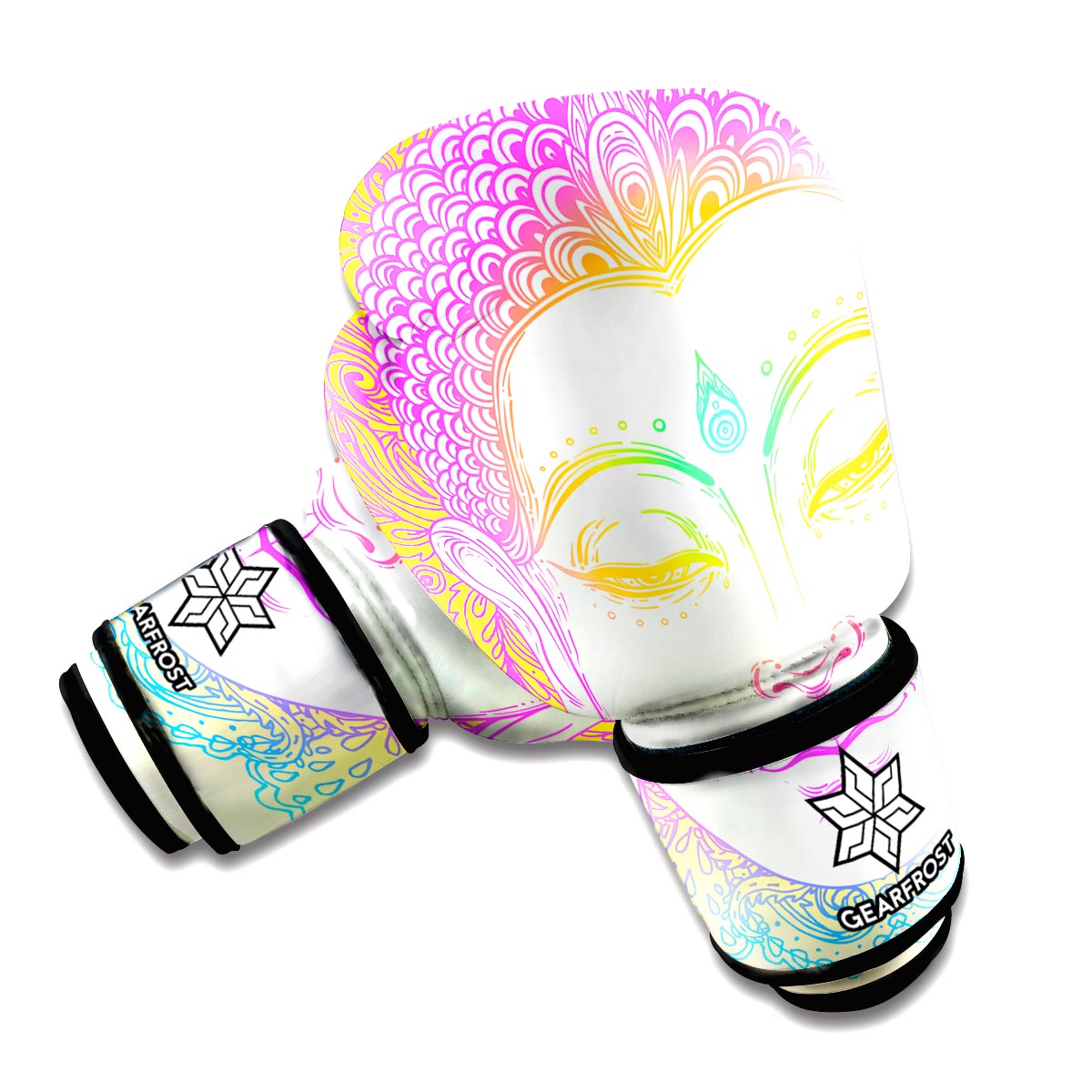 Colorful Buddha Mandala Print Boxing Gloves
