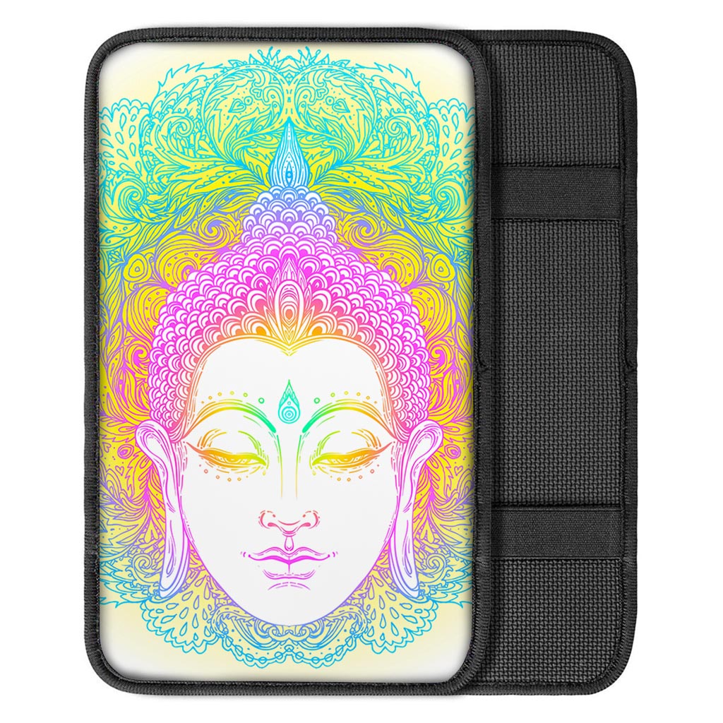 Colorful Buddha Mandala Print Car Center Console Cover