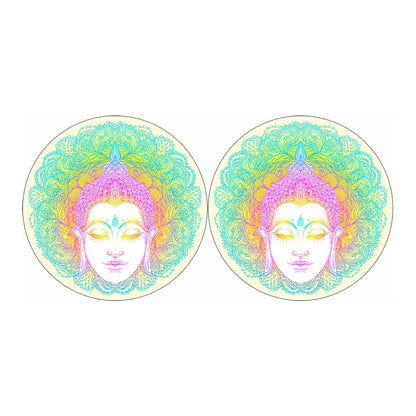 Colorful Buddha Mandala Print Car Coasters