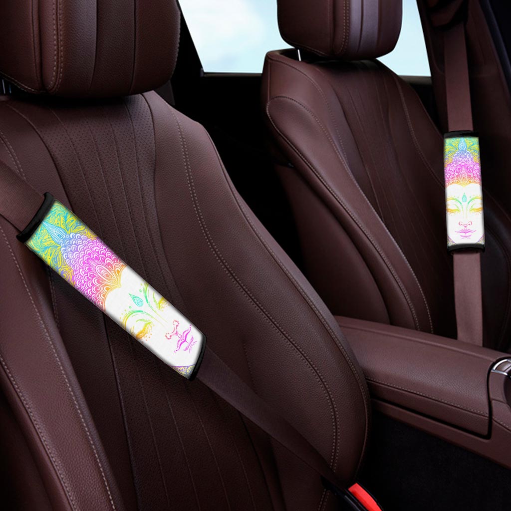 Colorful Buddha Mandala Print Car Seat Belt Covers