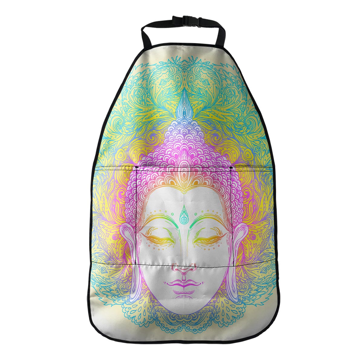 Colorful Buddha Mandala Print Car Seat Organizers