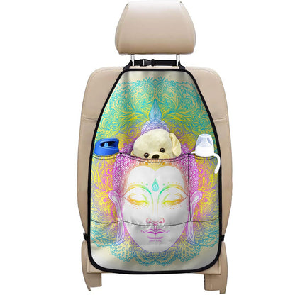 Colorful Buddha Mandala Print Car Seat Organizers