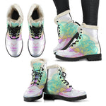 Colorful Buddha Mandala Print Comfy Boots GearFrost