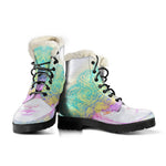 Colorful Buddha Mandala Print Comfy Boots GearFrost