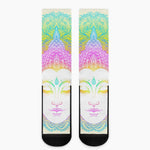 Colorful Buddha Mandala Print Crew Socks