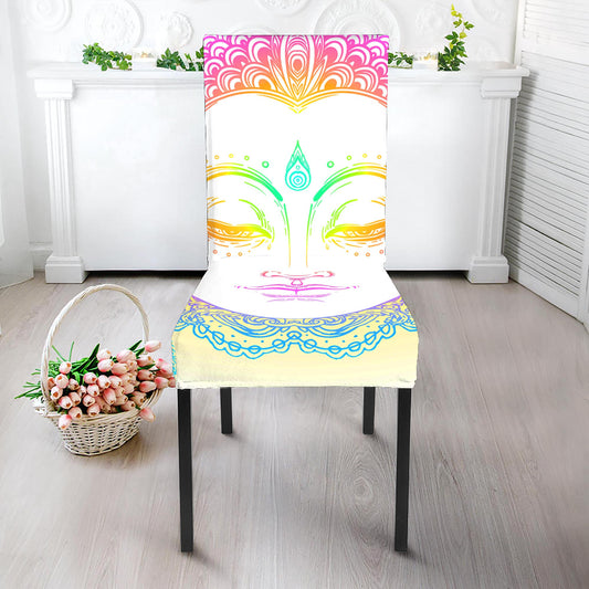 Colorful Buddha Mandala Print Dining Chair Slipcover