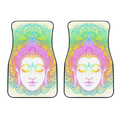 Colorful Buddha Mandala Print Front Car Floor Mats
