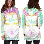 Colorful Buddha Mandala Print Hoodie Dress GearFrost