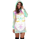 Colorful Buddha Mandala Print Hoodie Dress GearFrost