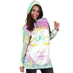 Colorful Buddha Mandala Print Hoodie Dress GearFrost