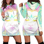 Colorful Buddha Mandala Print Hoodie Dress GearFrost