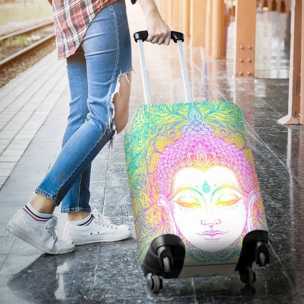 Colorful Buddha Mandala Print Luggage Cover GearFrost